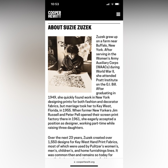 Vintage Susie Zuzek Fabric. “Sun Mums.” Key West Hand Print Fabrics Inc. - Picture 9 of 10